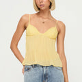 Lace Pleated Top - Soft Yellow