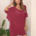 Solid Ruffle Swim Dress