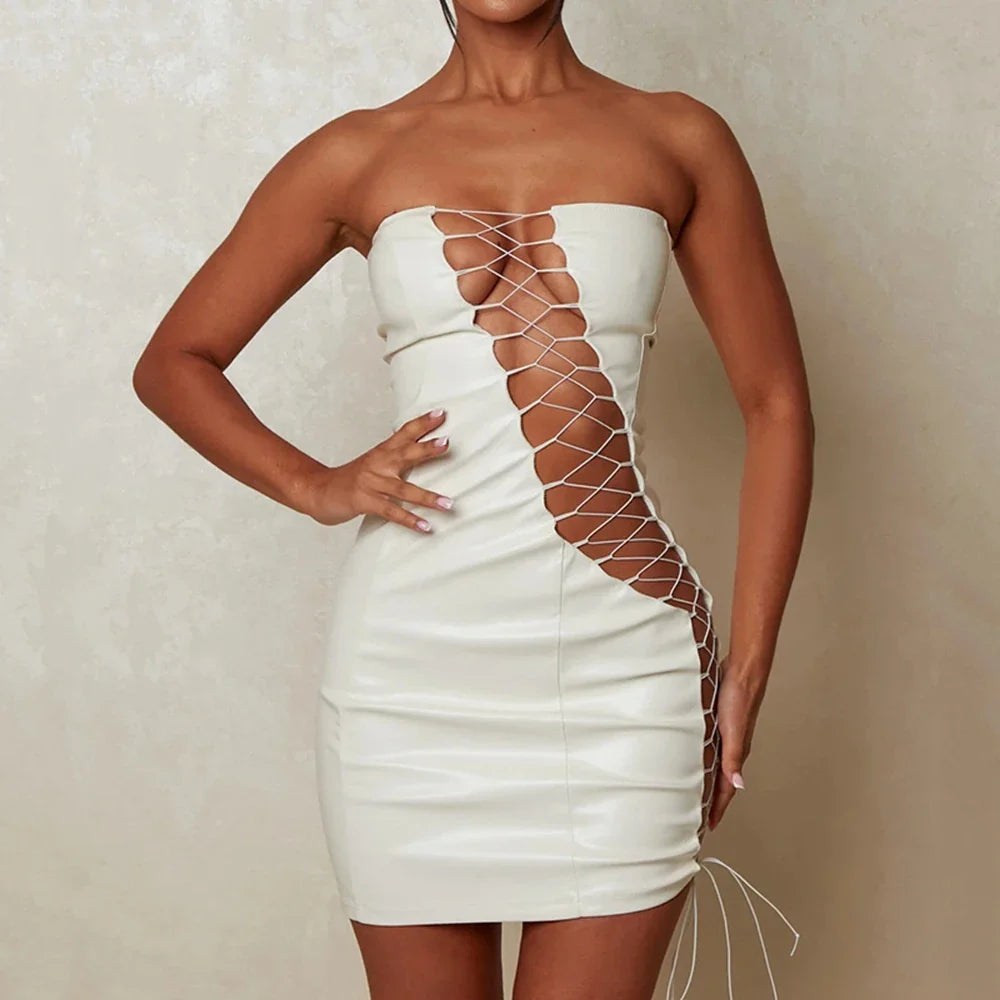 Slimming Strap Waist Mini Gown