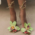 Merilyn | Open High-heeled Sandals with Cross Straps