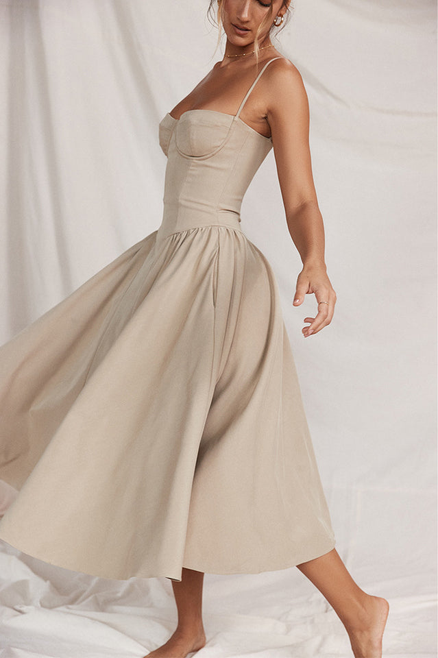 Samaria French Navy Corset Sundress