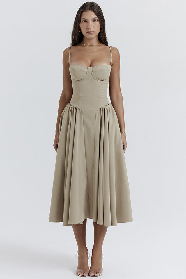 Samaria French Navy Corset Sundress