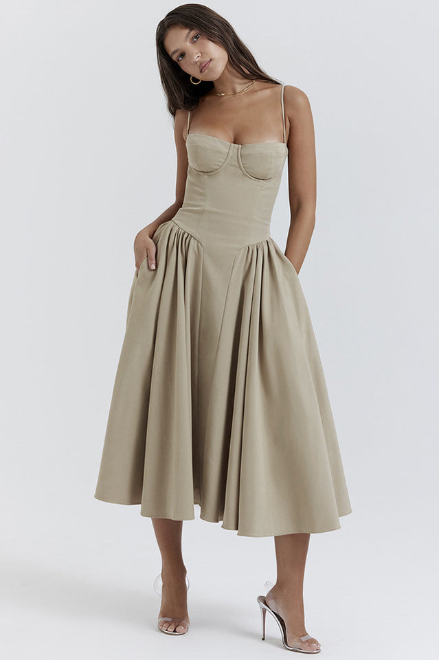 Samaria French Navy Corset Sundress