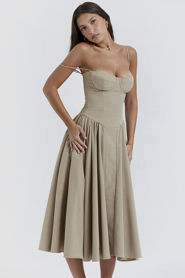 Samaria French Navy Corset Sundress