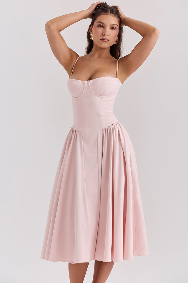 Samaria French Navy Corset Sundress
