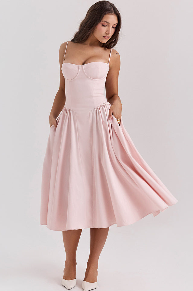 Samaria French Navy Corset Sundress