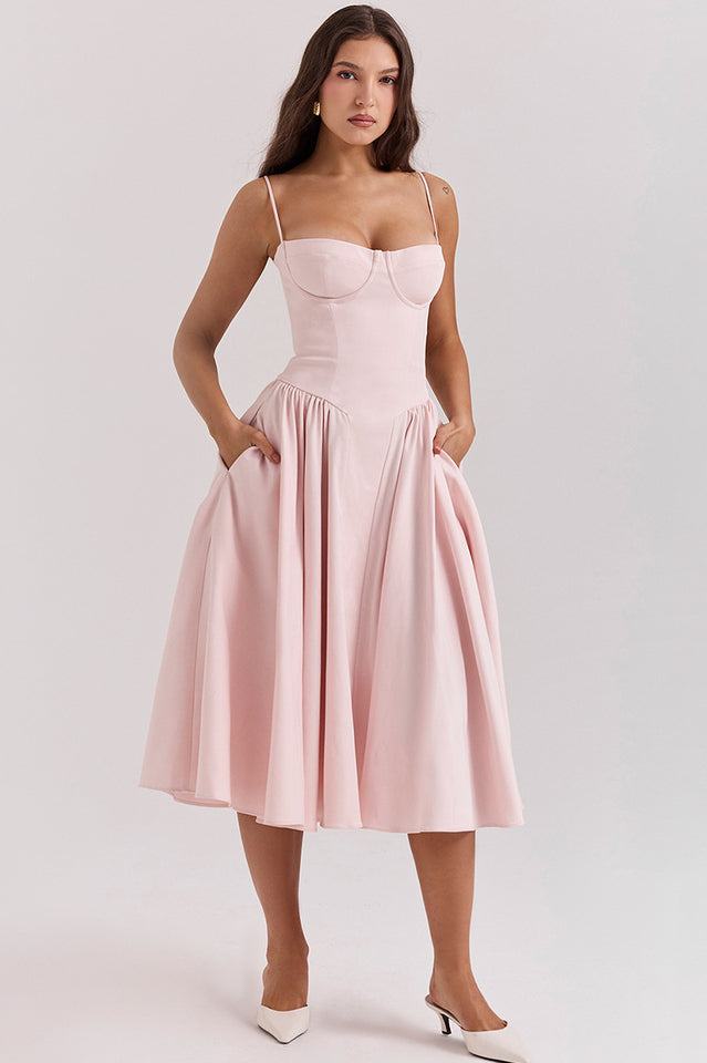 Samaria French Navy Corset Sundress
