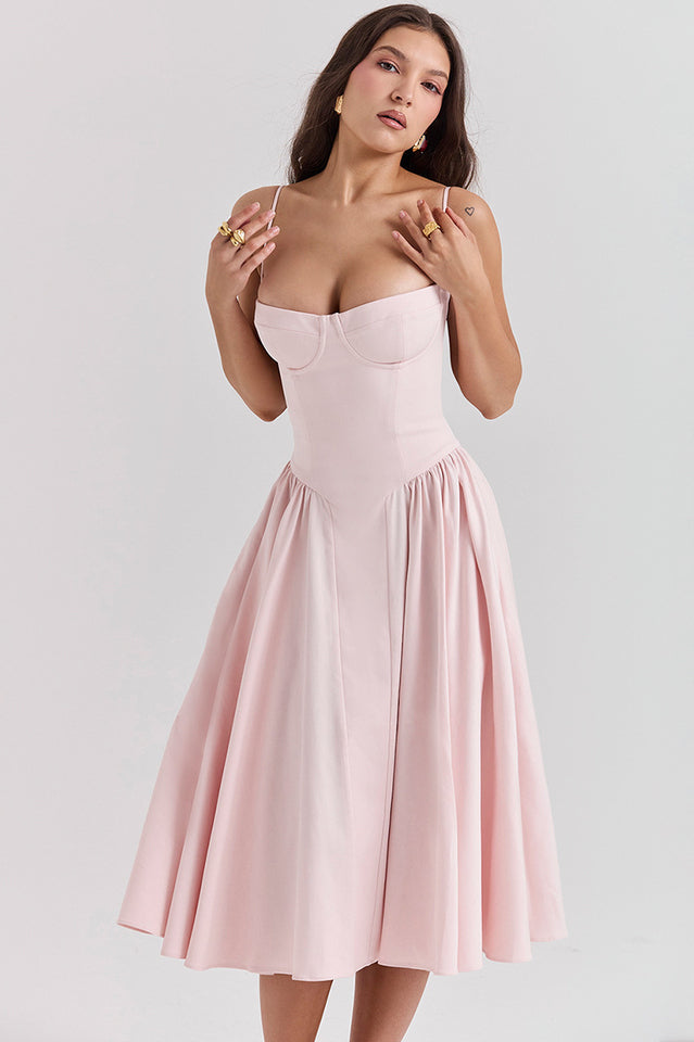 Samaria French Navy Corset Sundress