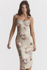 Venus Vintage Floral Midi Dress for Confident Style