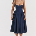 Samaria French Navy Corset Sundress