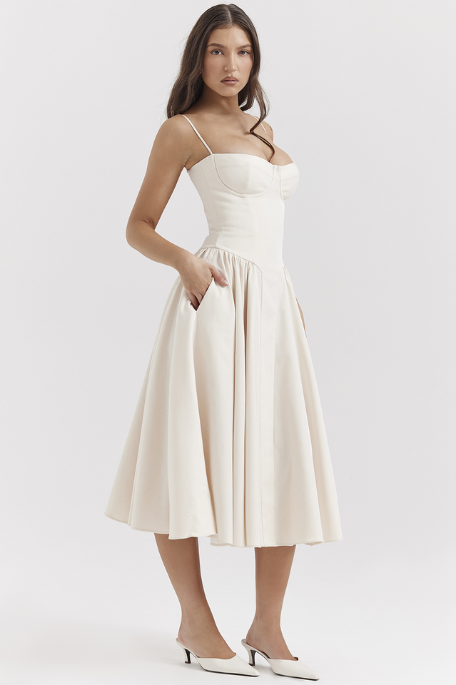 Samaria French Navy Corset Sundress
