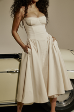 Samaria French Navy Corset Sundress