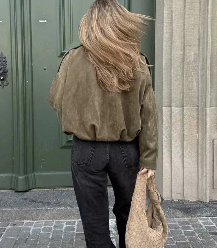 Mara Elegant Suede Loose Jacket