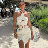 HollowED Out HOOK KNITTED FLORAL BEACH Dress by