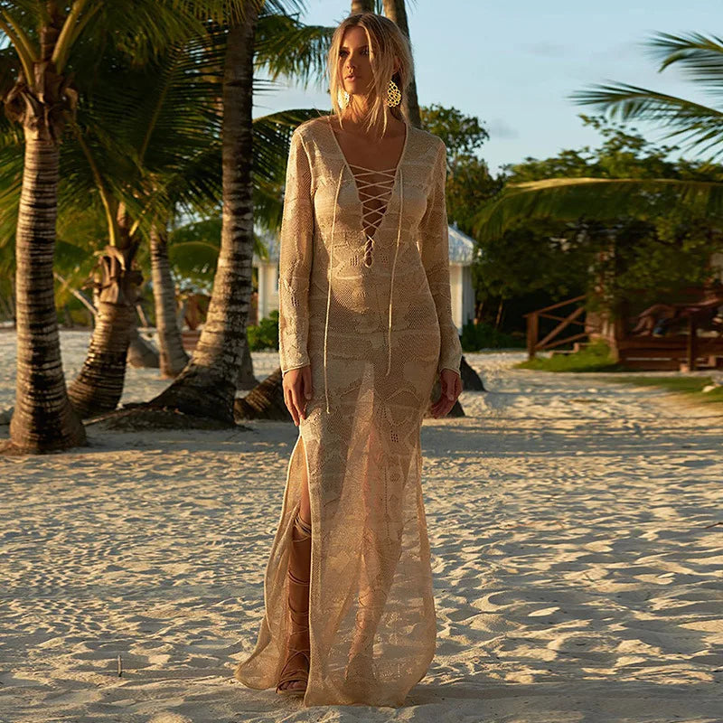 Knitted Hollow Swim Dress