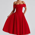 Miranda Midi Dress - Red