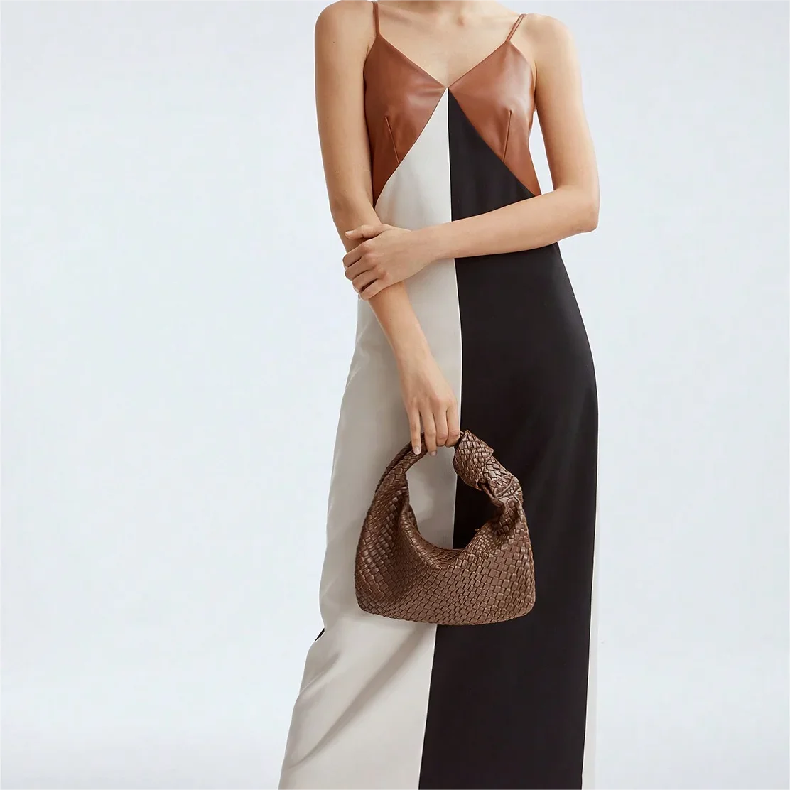 Small Woven 'ALICE' Knot handbag Premium Vegan Leather